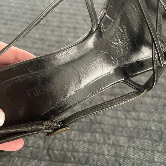 Giorgio Armani Black Strappy Sandals - Picture 6 of 12